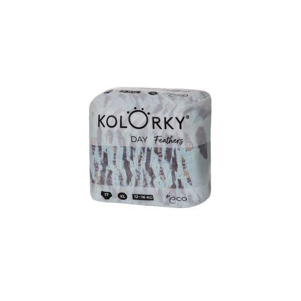 KOLORKY DAY - perie - XL (12-16 kg) - 17 ks - jednorazové eko plienky