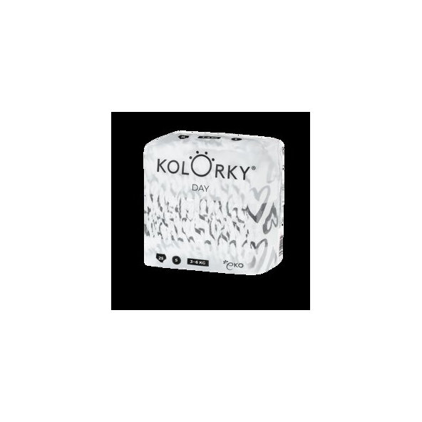 KOLORKY DAY - srdce - S (3-6 kg) - 25 ks - jednorázové ekoplienky