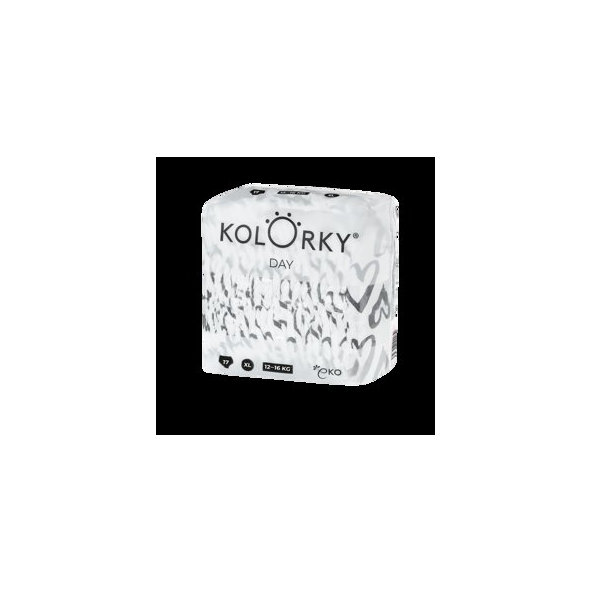 KOLORKY DAY - srdce - XL (12-16 kg) - 17 ks - jednorázové ekoplienky