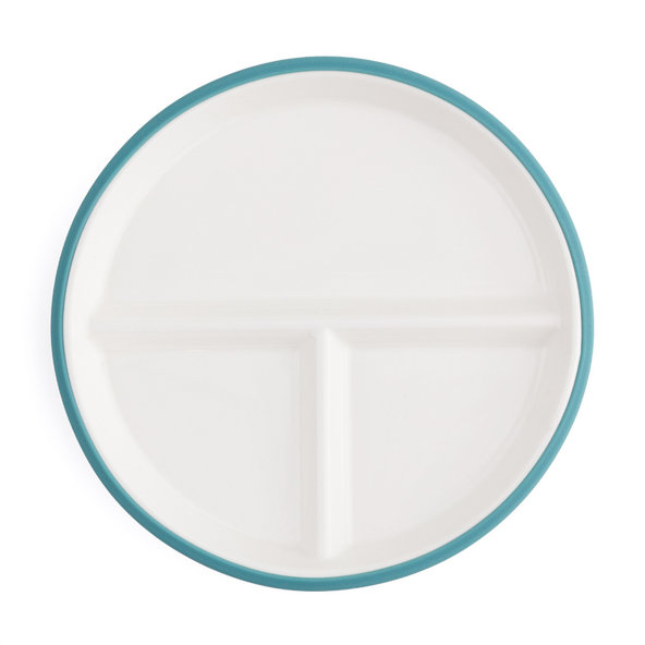 PETITE&MARS Tanier keramický so silikónovým obalom Teal Blue