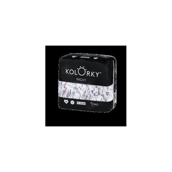 KOLORKY NIGHT - L (8-13 kg) - 19 ks - nočné jednorázové ekoplienky