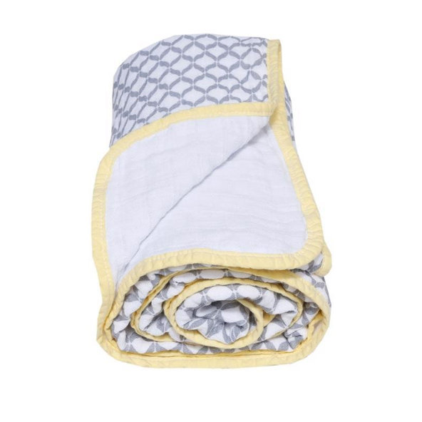 MOTHERHOOD Deka bavlnená mušelínová dvojvrstvová Pre-Washed Grey Classics 95x110cm