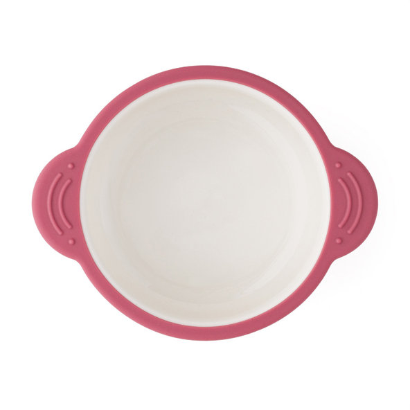 PETITE&MARS Miska keramická so silikónovým obalom Candy Pink