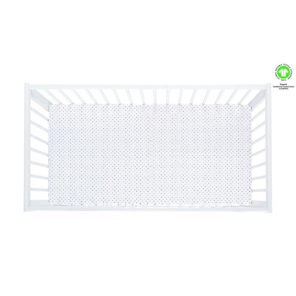 MOTHERHOOD Plachta napínacia s gumičkou BIO Black Dots 60x120cm