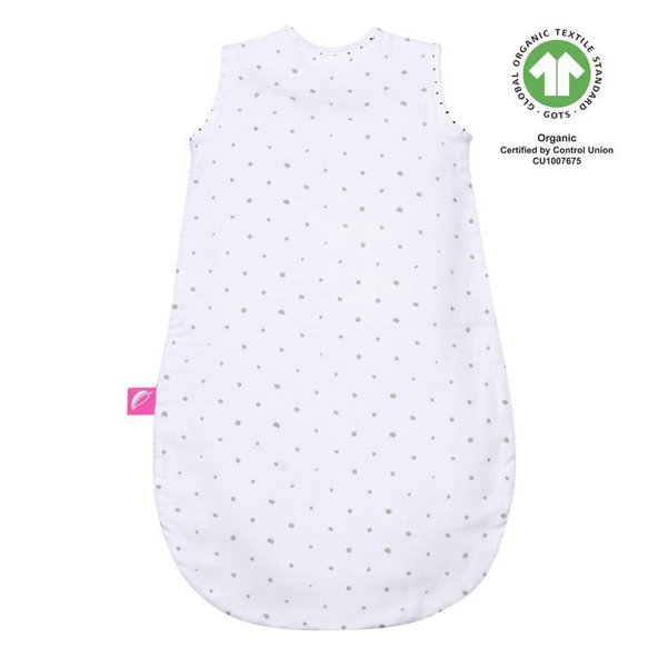 MOTHERHOOD Vak na spanie mušelínový BIO Grey and Black Dots 0-6m 0,5 tog