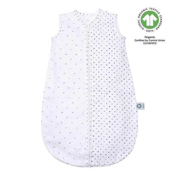 MOTHERHOOD Vak na spanie mušelínový BIO Grey and Black Dots 6-18m 0,5 tog