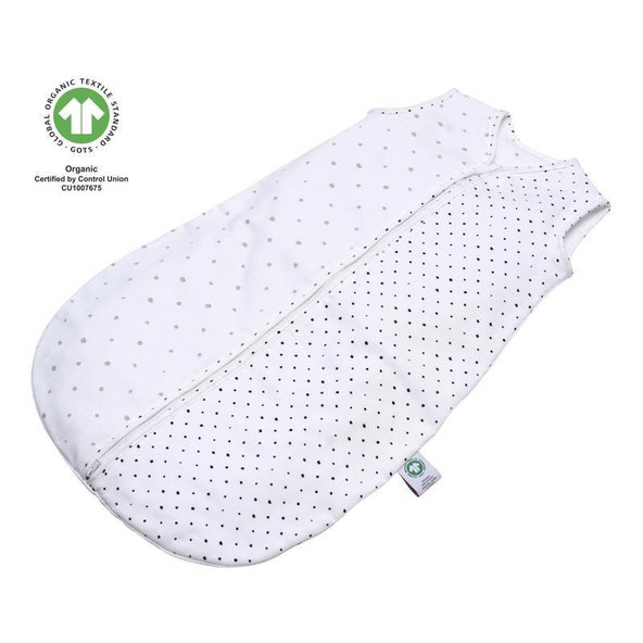 MOTHERHOOD Vak na spanie mušelínový BIO Grey and Black Dots 6-18m 0,5 tog