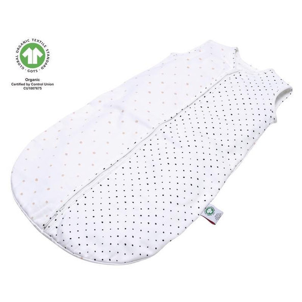 MOTHERHOOD Vak na spanie mušelínový BIO Pink and Black Dots 6-18m 0,5 tog
