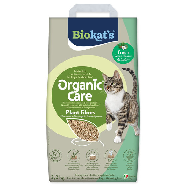 Biokat's podstielka Organic Care Plant Fibres Fresh 3,2 kg