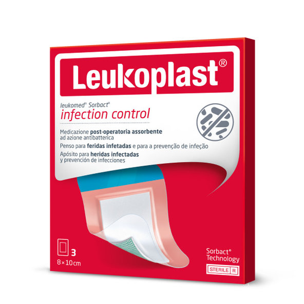 LEUKOPLAST® Leukomed® Sorbact 8x10 cm, 3 ks