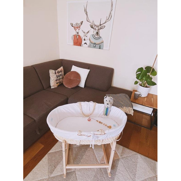 AHOJBABY Hojdacie stojan na Mojžišov košík pre bábätko RockingBaby White biely