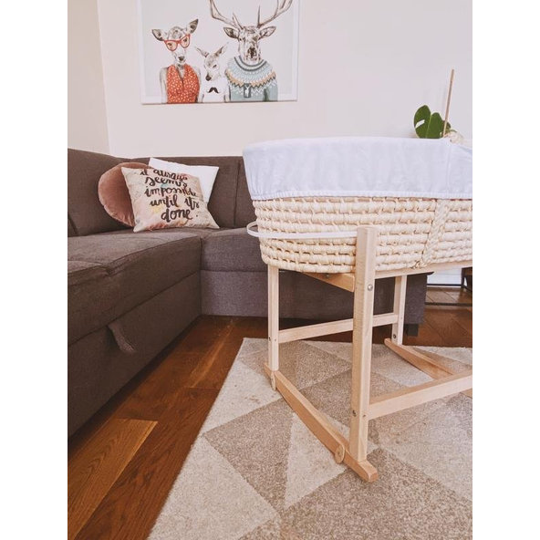 AHOJBABY Hojdacie stojan na Mojžišov košík pre bábätko RockingBaby White biely