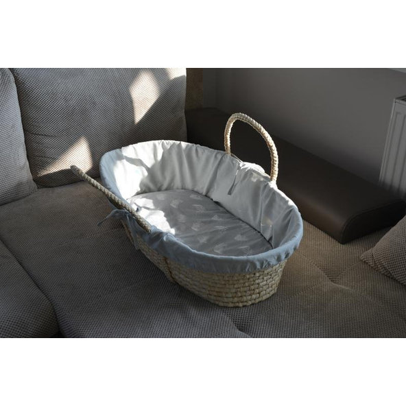 AHOJBABY Poťah do Mojžišovho košíka pre bábätko Organická bavlna White