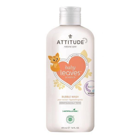 ATTITUDE Detská pena do kúpeľa Baby leaves s vôňou hruškovej šťavy 473 ml