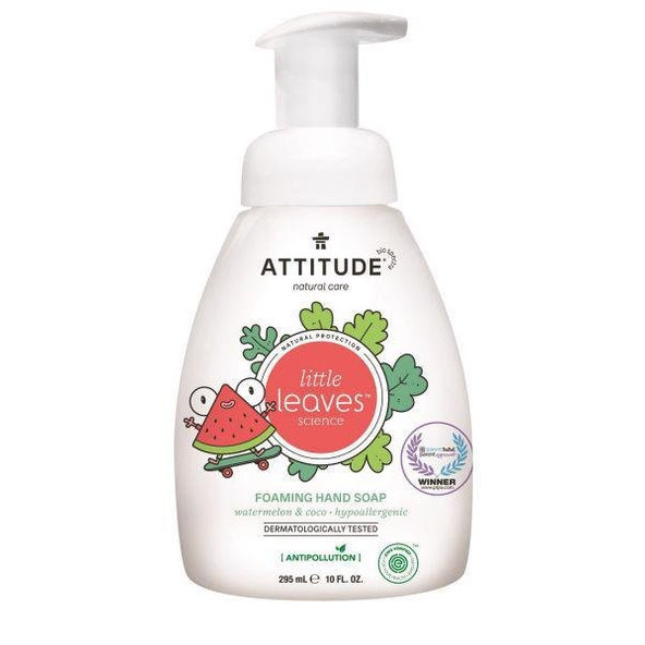 ATTITUDE Detské penivé mydlo na ruky Little leaves s vôňou melónu a kokosu, 295 ml