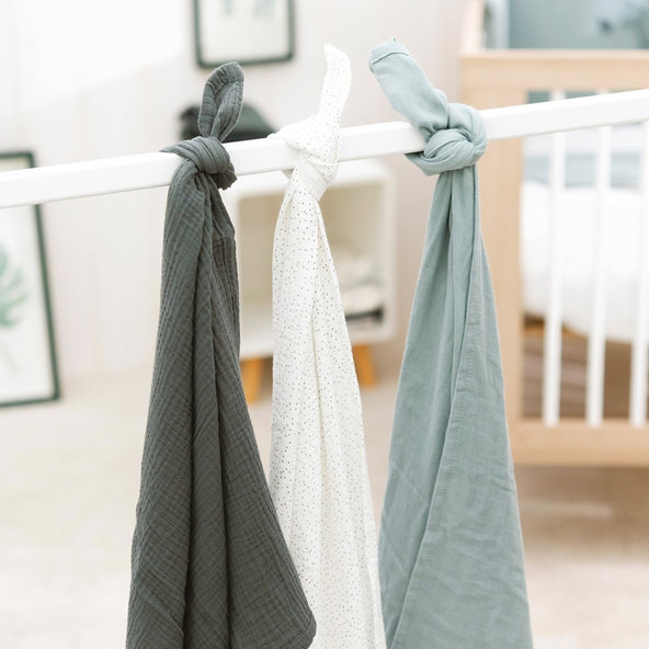 NATTOU Plienky mušelínové (65x65 cm), 3 ks