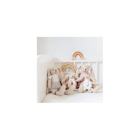 CANPOL BABIES Zajačik Bunny s hrkálkou bežový