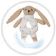 CANPOL BABIES Zajačik Bunny s hrkálkou bežový