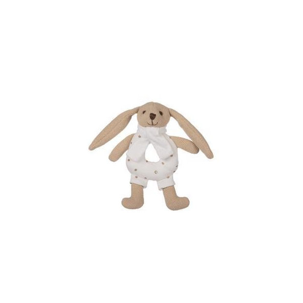 CANPOL BABIES Zajačik Bunny s hrkálkou bežový