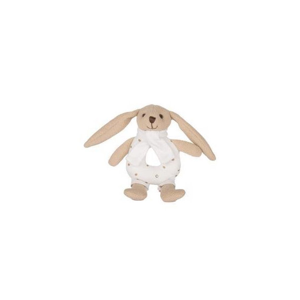 CANPOL BABIES Zajačik Bunny s hrkálkou bežový