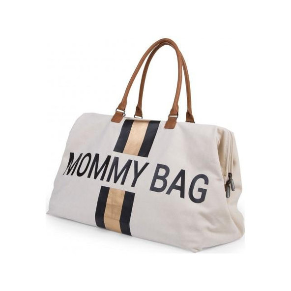 CHILDHOME Prebaľovacia taška Mommy Bag Big Off White / Black Gold