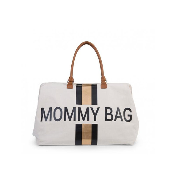 CHILDHOME Prebaľovacia taška Mommy Bag Big Off White / Black Gold