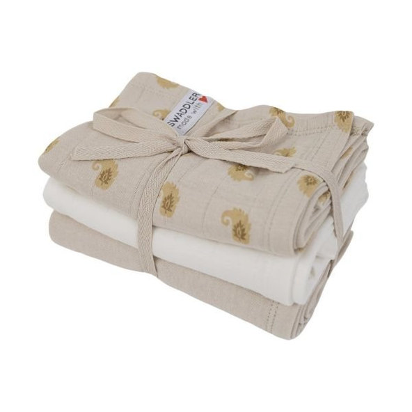 LODGER Plienky mušelínové Swaddler Flame Tribe 3balenie 70 x 70 cm Birch