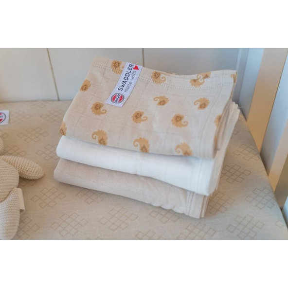 LODGER Plienky mušelínové Swaddler Flame Tribe 3balenie 70 x 70 cm Birch