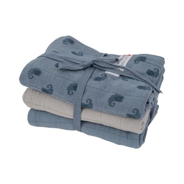 LODGER Plienky mušelínové Swaddler Flame Tribe 3balenie 70 x 70 cm Ocean