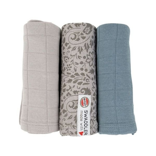 LODGER Plienky mušelínové Swaddler Flower Tribe 3balenie 70 x 70 cm Mist