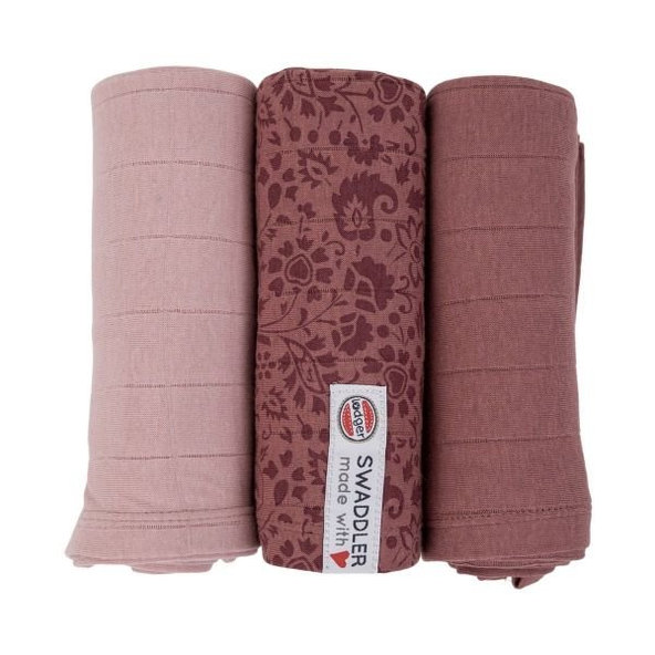 LODGER Plienky mušelínové Swaddler Flower Tribe 3balenie 70 x 70 cm Rosewood