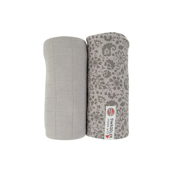 LODGER XL zavinovačky mušelínové Swaddler Flower Tribe 2balenie 120 x 120 cm Mist