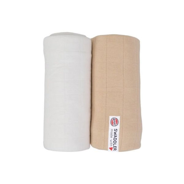 LODGER XL zavinovačky mušelínové Swaddler Tribe 2balenie 120 x 120 cm Cloud Dancer