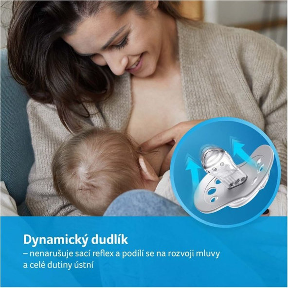 LOVI Dynamický utišujúci cumlík 6-18 m 2 ks Hey ružový