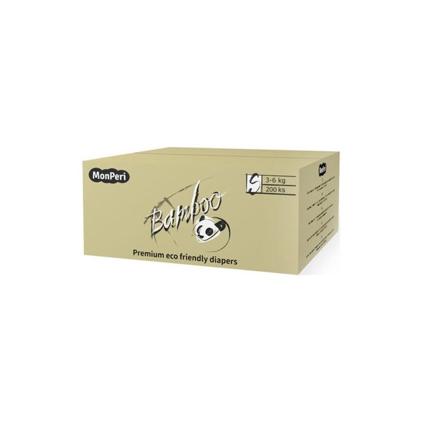 MONPERI Jednorazové eko plienky Bamboo Mega Pack S 3-6 kg