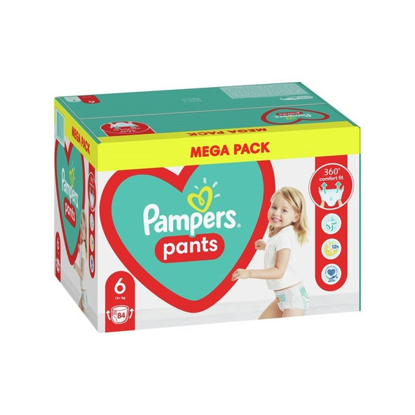 PAMPERS Pants 6 (15 kg+) 84 ks Extra Large Mega box - plienkové nohavičky