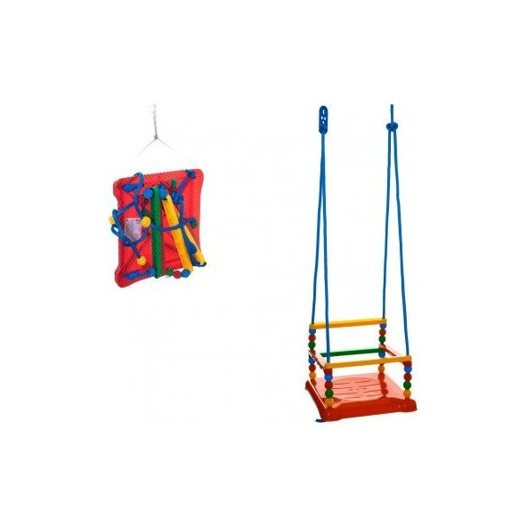 TEDDIES Hojdačka plast 35x34 cm červená