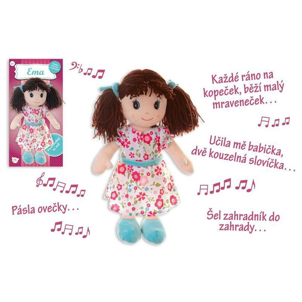 TEDDIES Bábika Ema handrová 40 cm česky hovoriaci a spievajúci