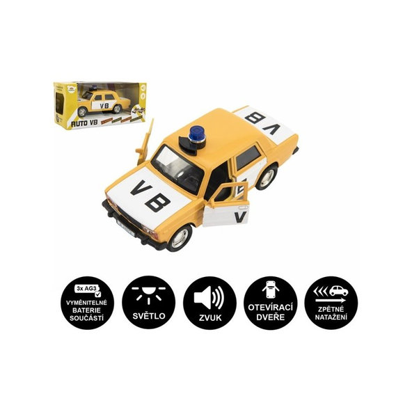 TEDDIES Policajné auto VB 11,5 cm na spätné natiahnutie so zvukom