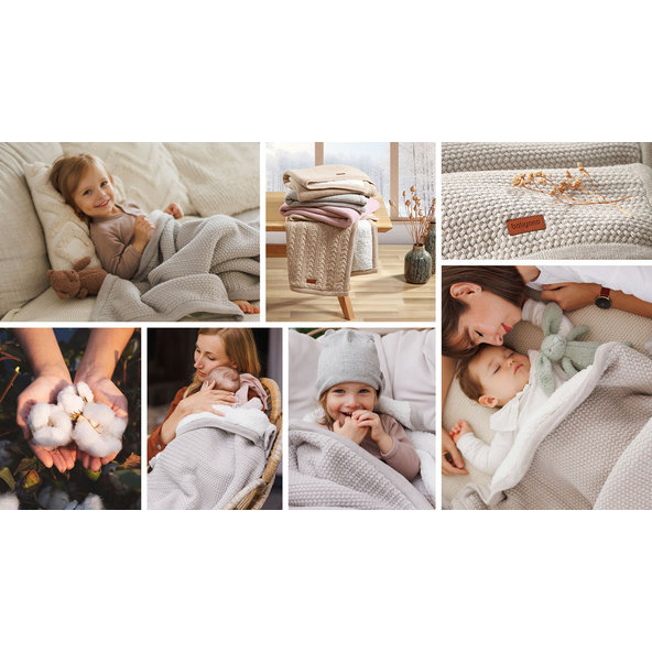 BABYONO Deka bavlnená s fleecovou podšívkou 75 x 100 cm sivá