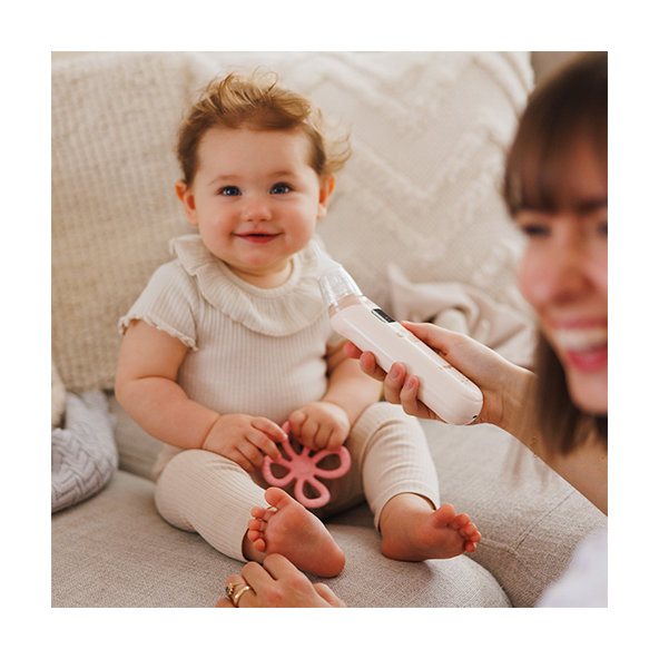 BABYONO Odsávačka nosných hlienov elektronická USB nabíjanie béžová