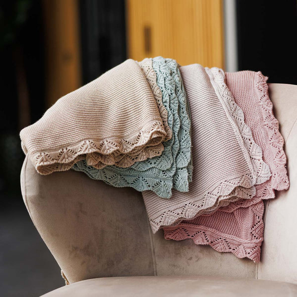 BABYONO Deka pletená bambusová Light Beige 75 x 100 cm