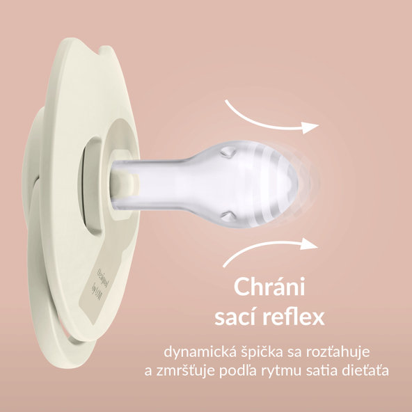 Lovi Prime silikónový dynamický svetielkujúci cumlík 18m+ 2ks Ivory/Blush