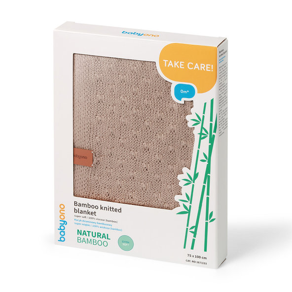 BABYONO Deka pletená bambusová Beige