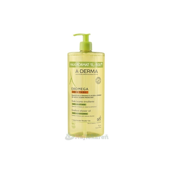 A-DERMA EXOMEGA CONTROL Sprchový olej pre suchú kožu so sklonom k atopii 1000ml