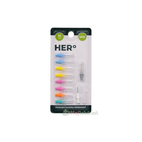 HERBADENT HERo ELECTRA Medzizubná kefka Mix 10 ks