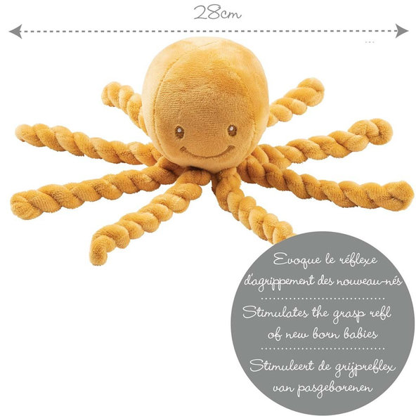 NATTOU Prvá hračka pre bábätka chobotnička PIU PIU Lapidou ochre 0m+