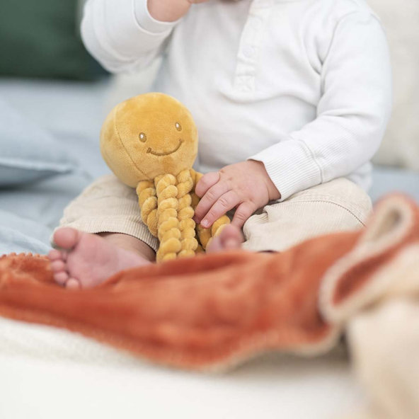 NATTOU Prvá hračka pre bábätka chobotnička PIU PIU Lapidou ochre 0m+