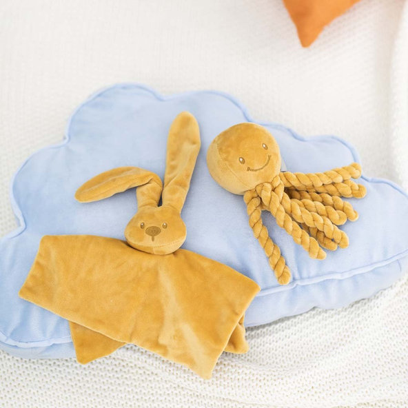 NATTOU Prvá hračka pre bábätka chobotnička PIU PIU Lapidou ochre 0m+