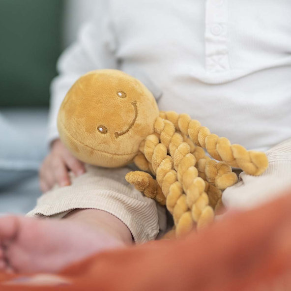 NATTOU Prvá hračka pre bábätka chobotnička PIU PIU Lapidou ochre 0m+